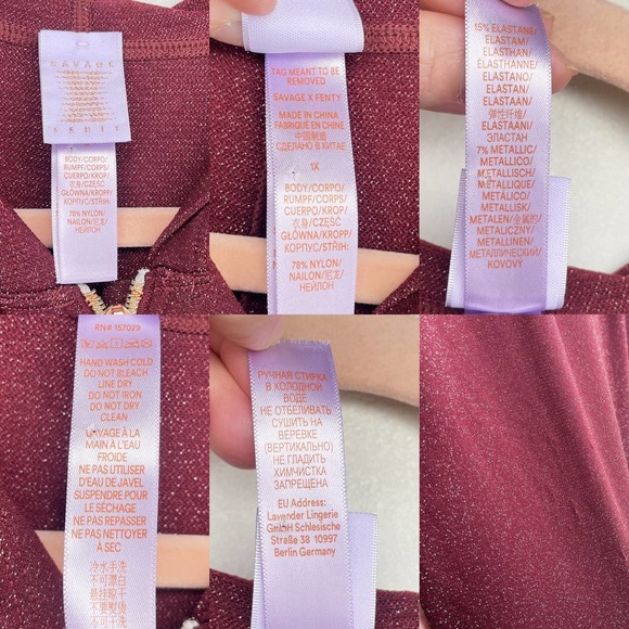 Savage x Fenty Sleep & Shine Metallic Red Cocoa Hooded Onesie Jumpsuit 1X - Picture 12 of 14